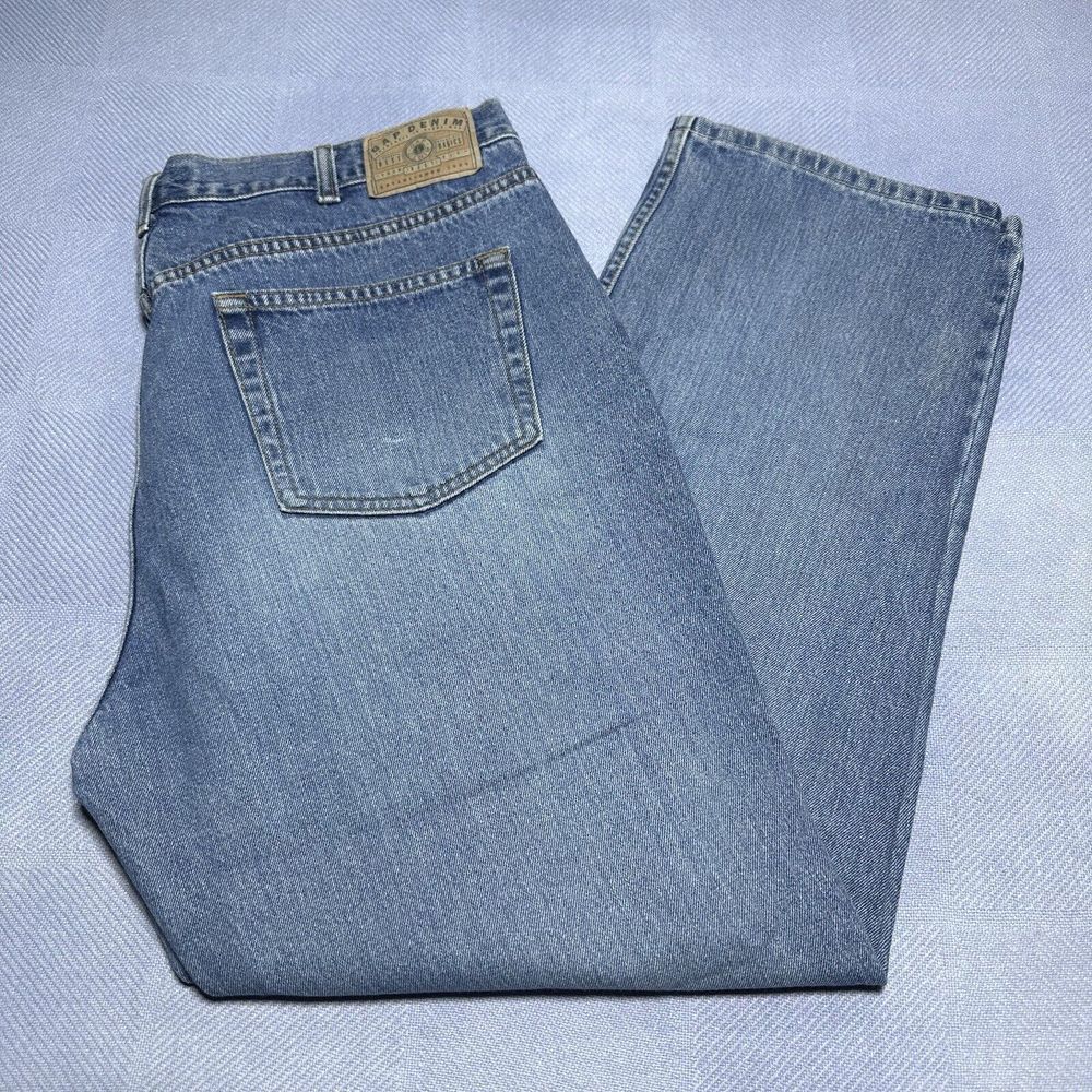 Vintage 1990s GAP Blue Denim Jeans USA Made Relaxed Fit Baggy Wide‎ Leg Sz 37x29
